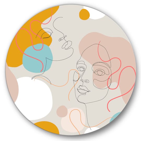 Designart - Minimal One Line Portrait of Female Face II